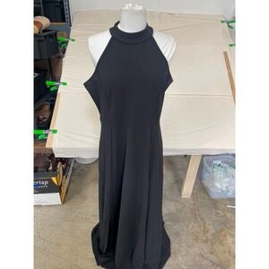 Mushare Black Halter Maxi Dress Womens XL Sleeveless Formal Evening Gown NWT